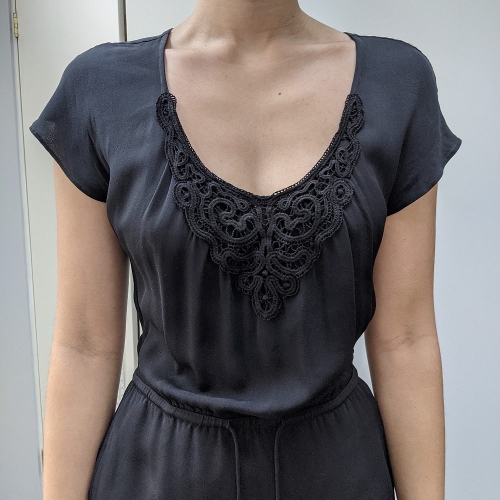 XXS T. Babaton Dress Silk w Crochet